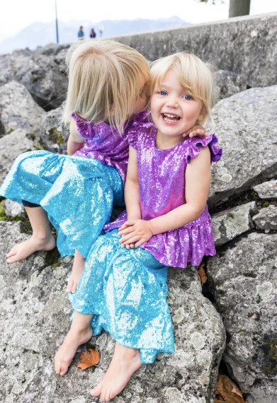 Sequins Sparkle Mermaid Top & Skirt