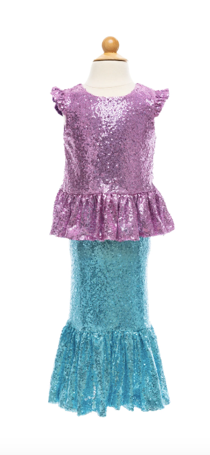 Sequins Sparkle Mermaid Top & Skirt