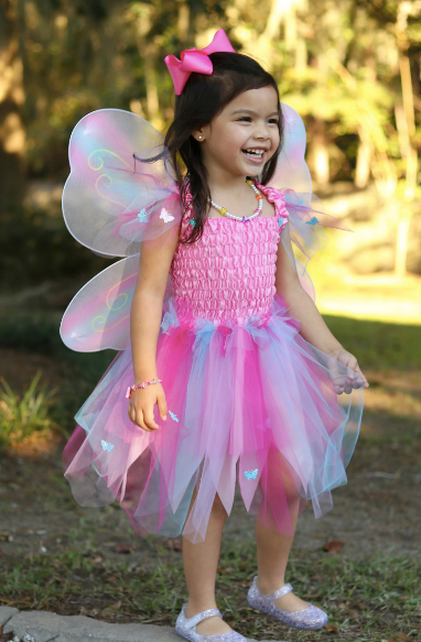 Butterfly Dress w/Wings & Wand Pink