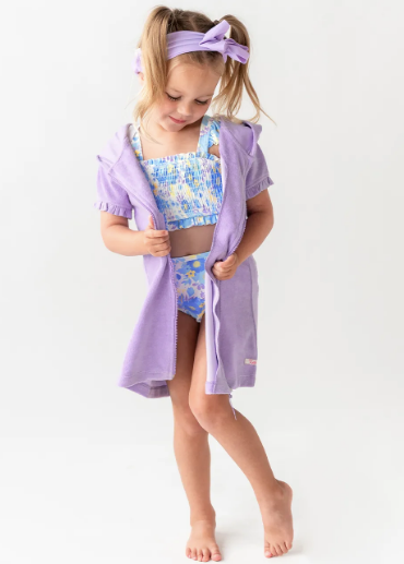 Lavender Terry Full Zip Cover Up