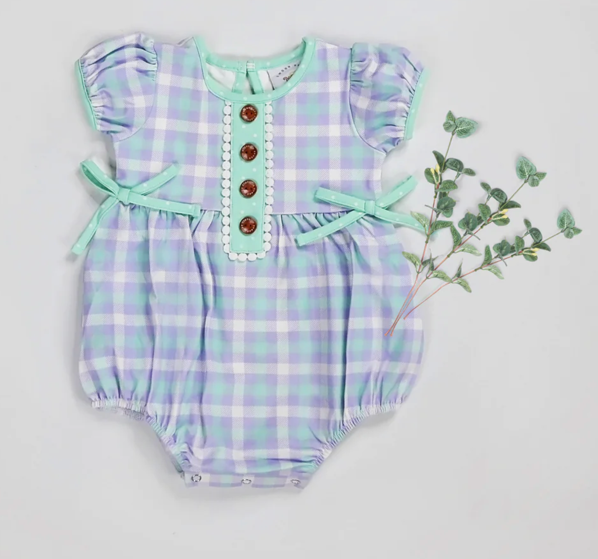SB Spring Tartan Plaid Petal Bubble