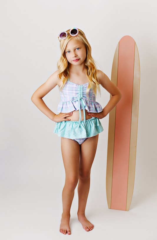 SB Spring Tartan Plaid 2pc Swimmy
