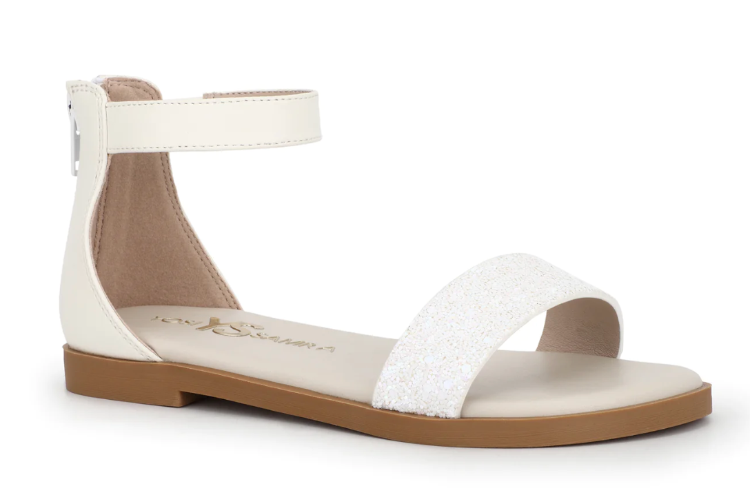 Miss Cambelle Glitter Sandal-White