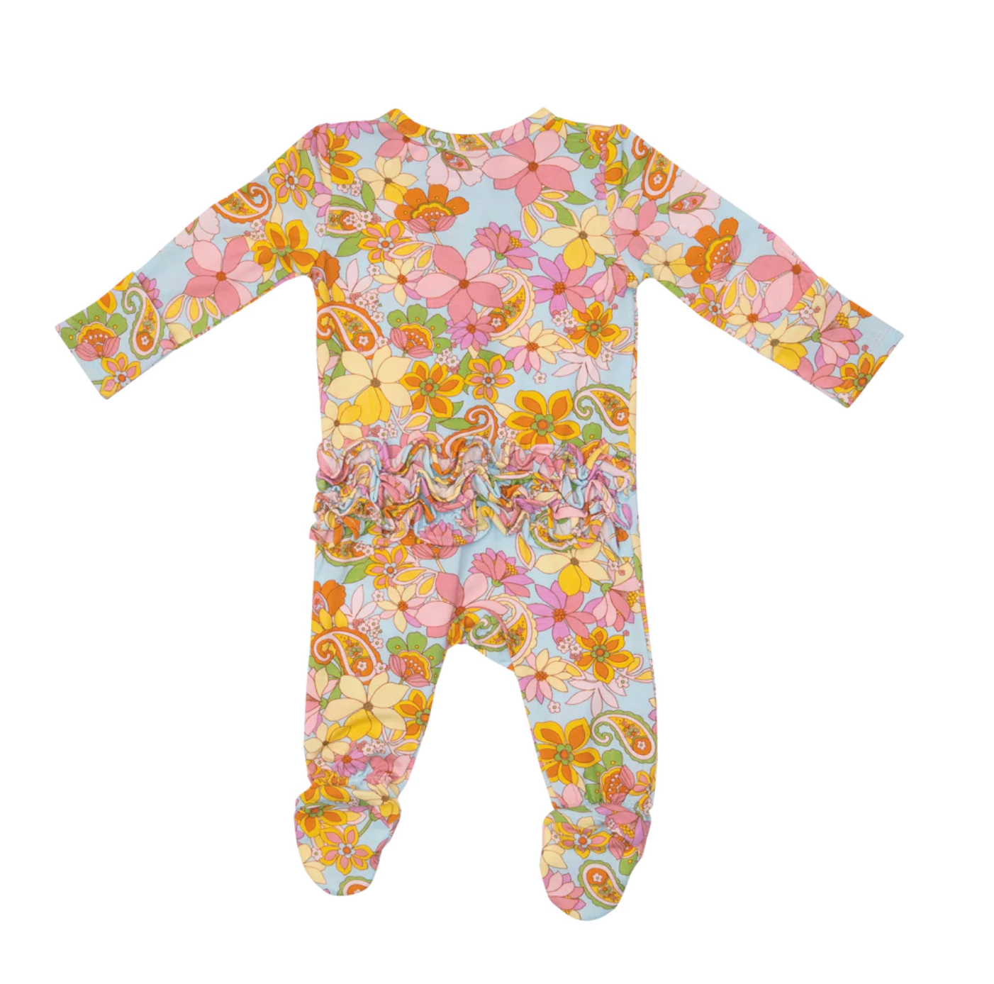 Paisley Floral 2-way Ruffle Zipper Footie