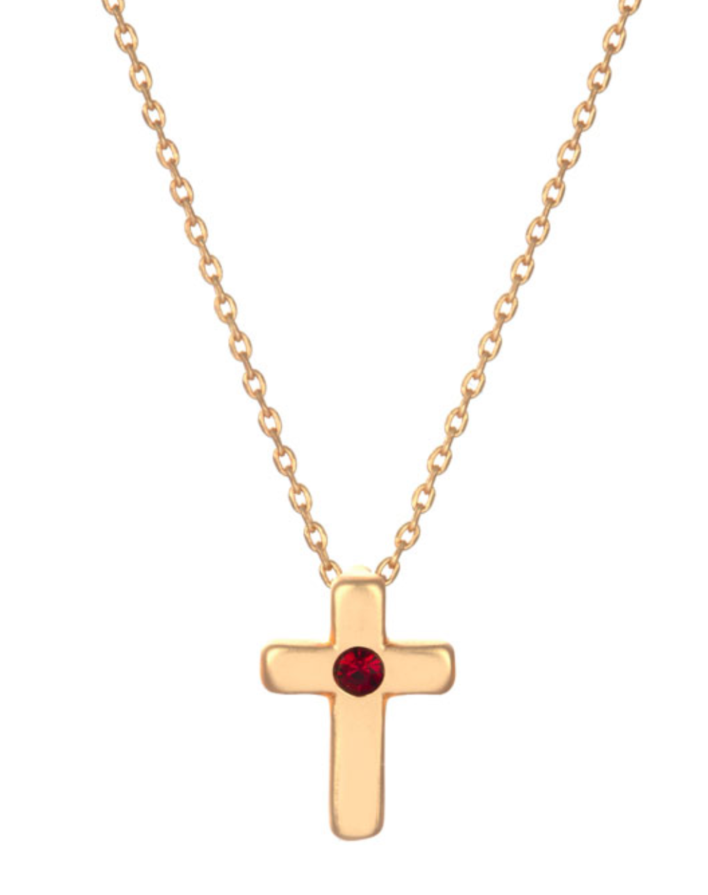 Birthstone Cross Necklace