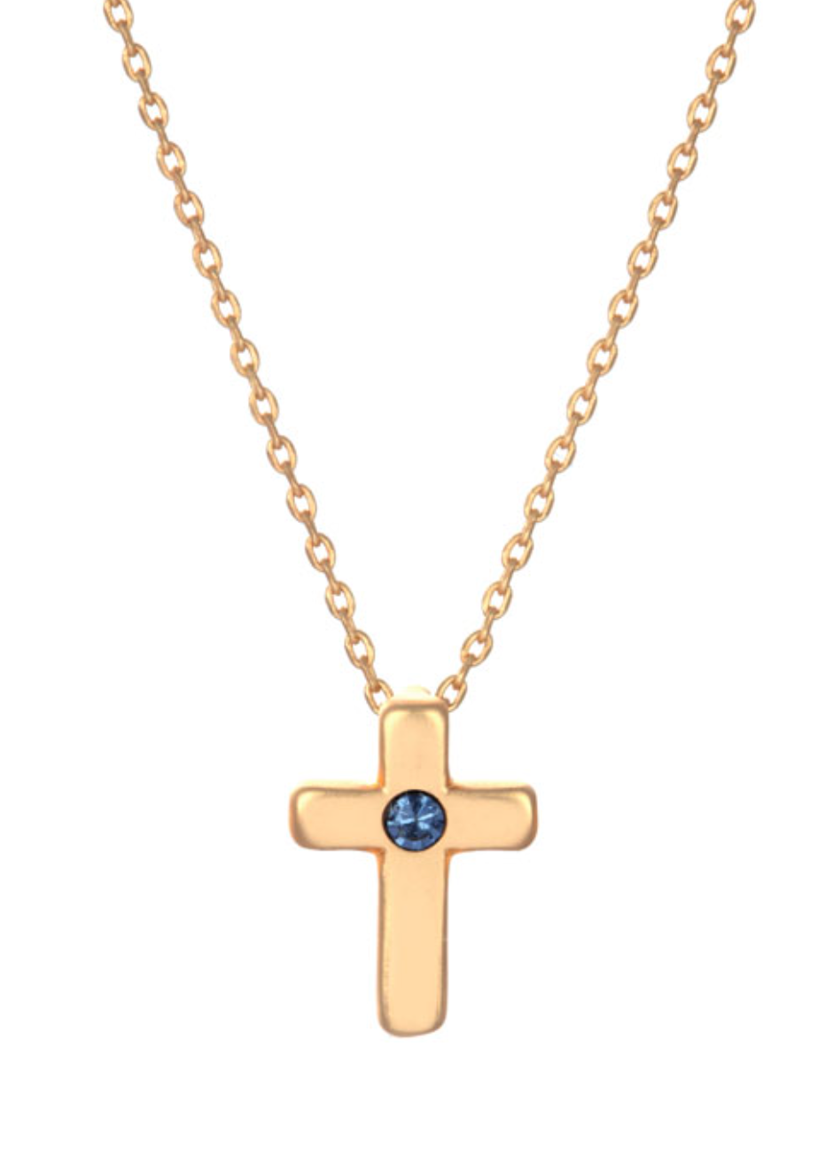 Birthstone Cross Necklace