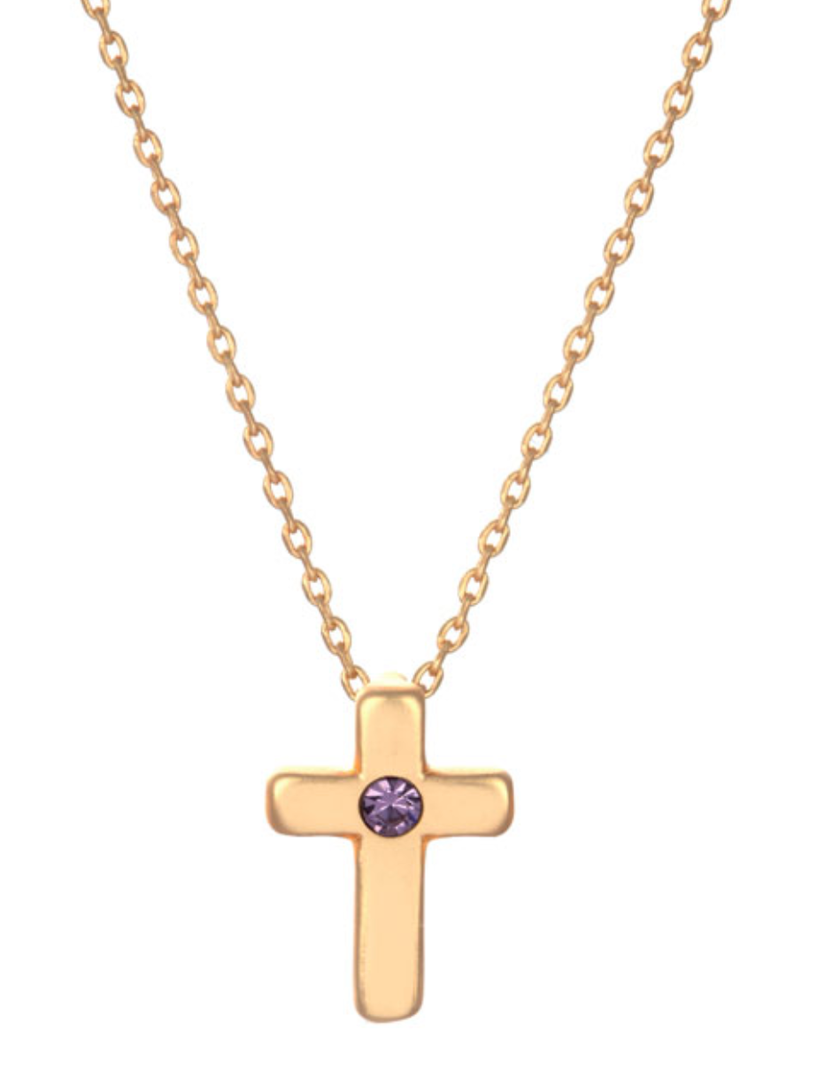 Birthstone Cross Necklace