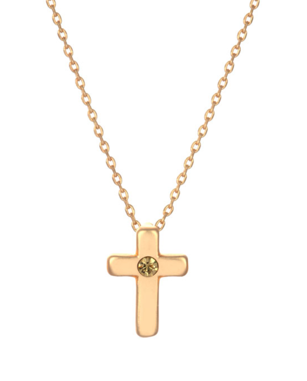 Birthstone Cross Necklace