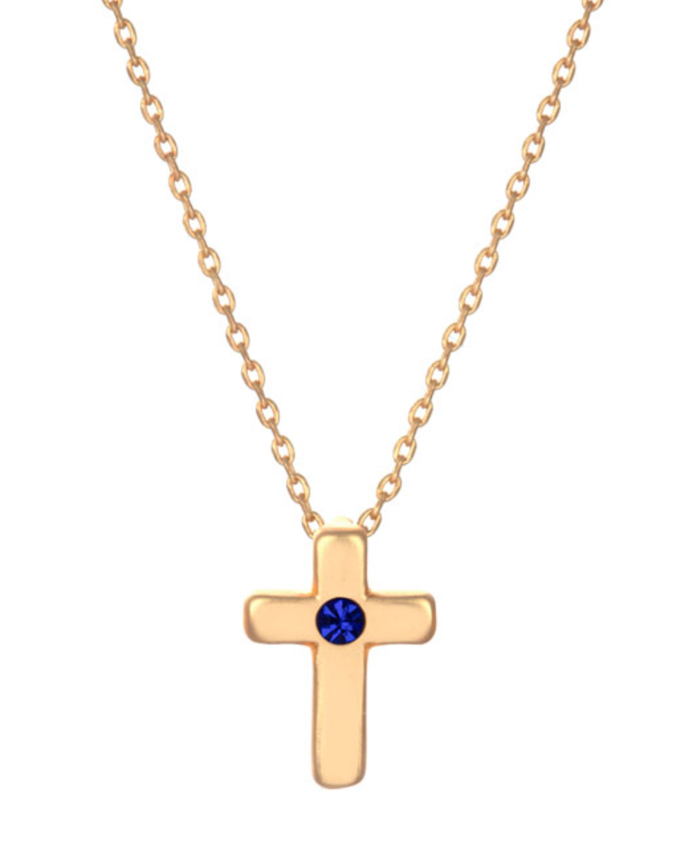 Birthstone Cross Necklace