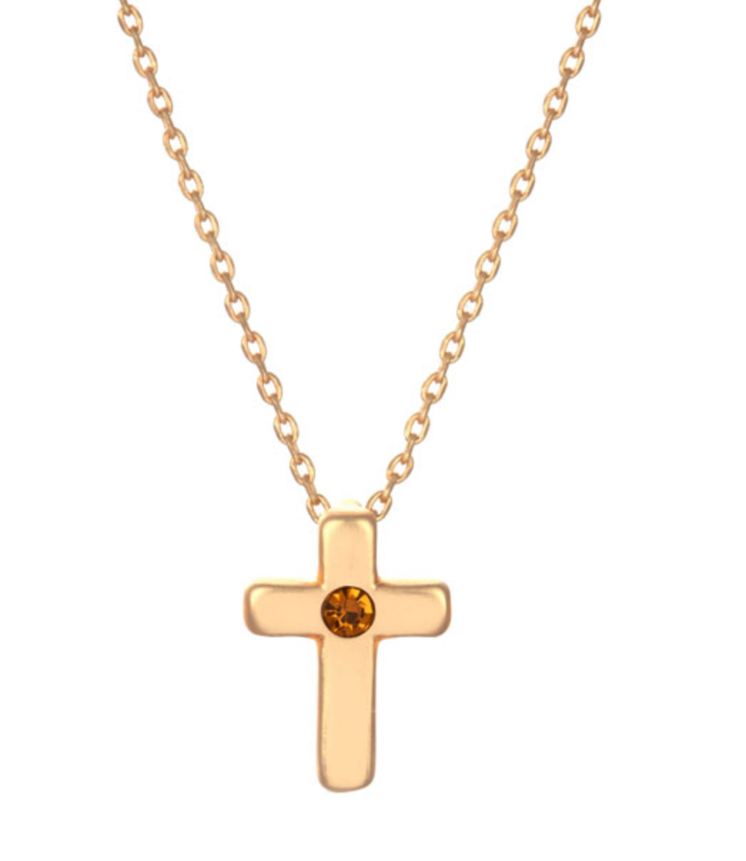 Birthstone Cross Necklace