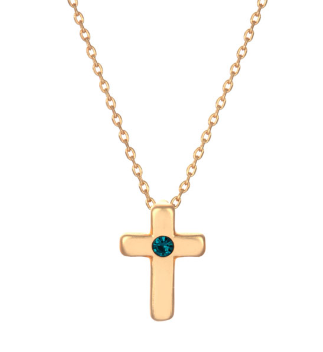 Birthstone Cross Necklace