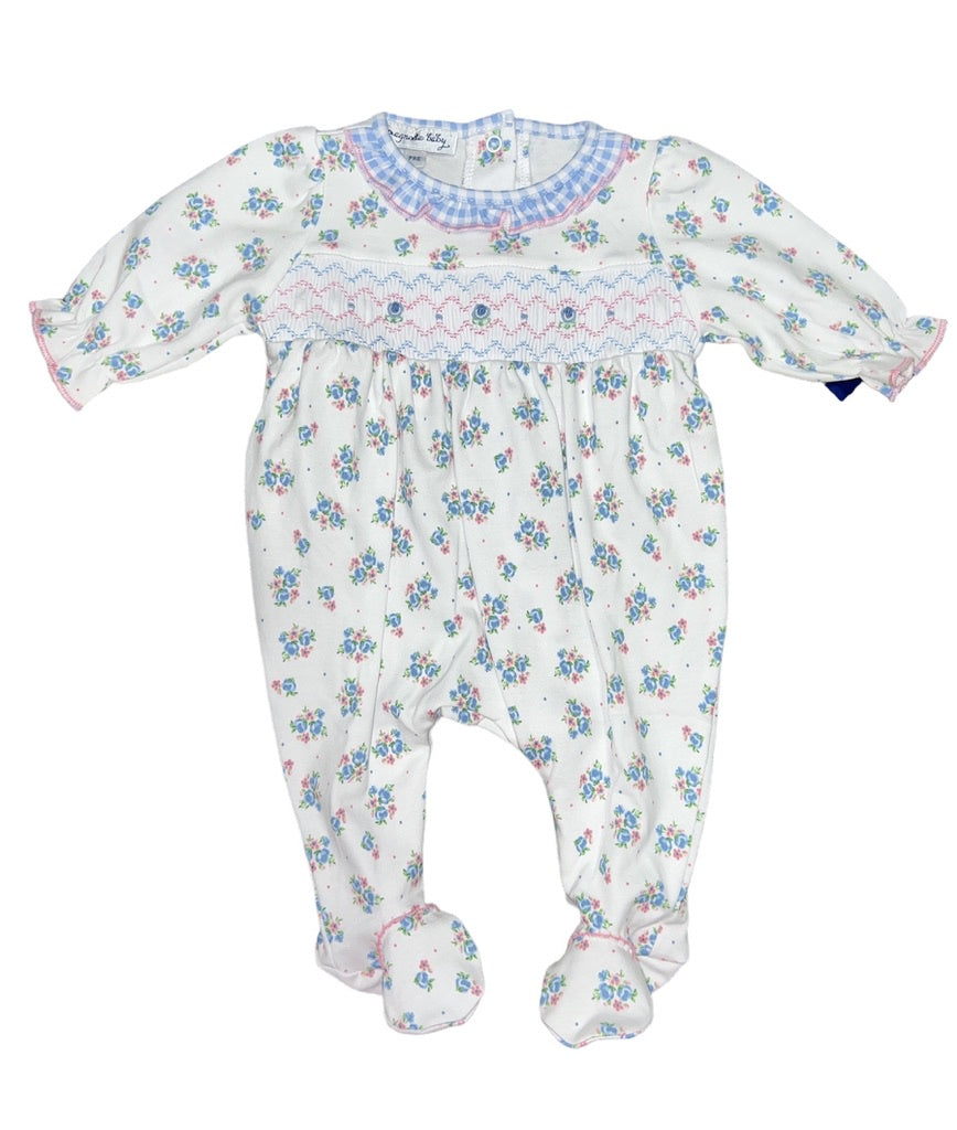 Anna's Classics Smocked Printed Girl Footie SB