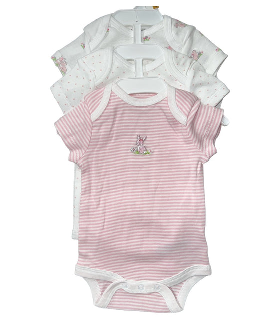 Little Me Set of 3 Pink Bunny Onesies