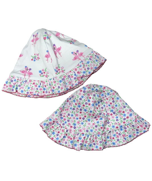 Kissy Kissy Flamingo Flower Reversible Floppy Hat