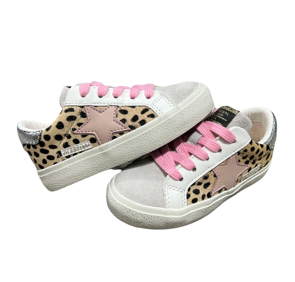 Brianley Pink Laced Cheetah Vintage Havana Sneaker