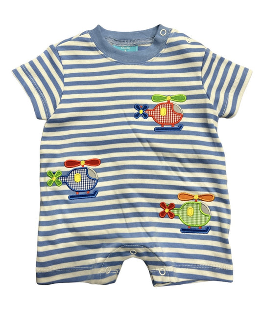 Helicopters Striped Romper