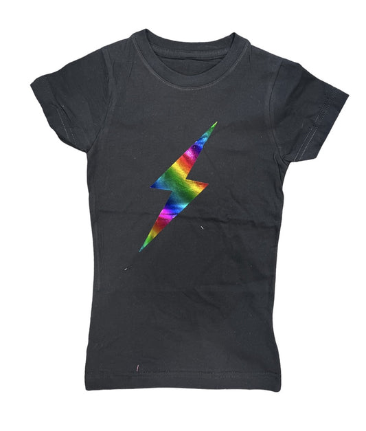 Black Lightening Bolt Tee
