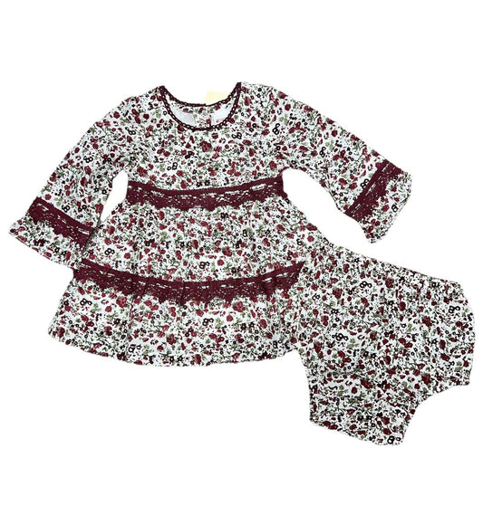Plum Floral Bloomer Set