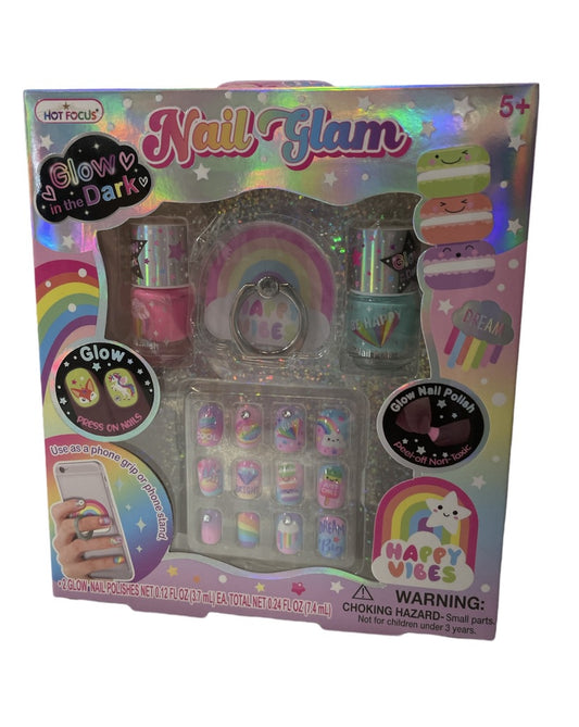 Rainbow Glow in Dark Nail Glam