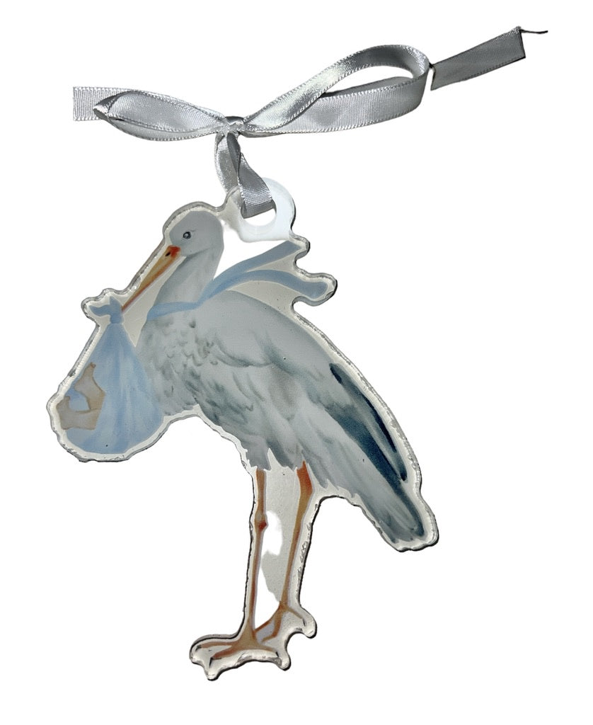 Blue Stork Ornament