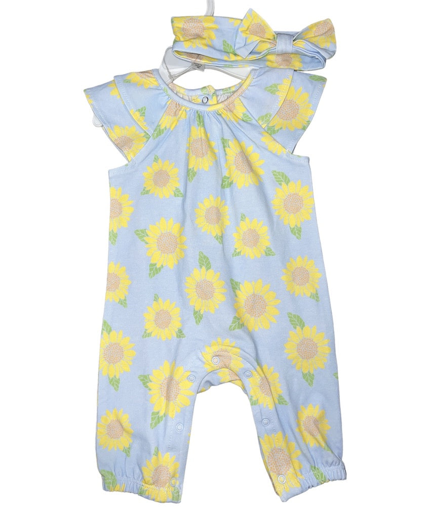 Sunflower Jumpsuit & Headband