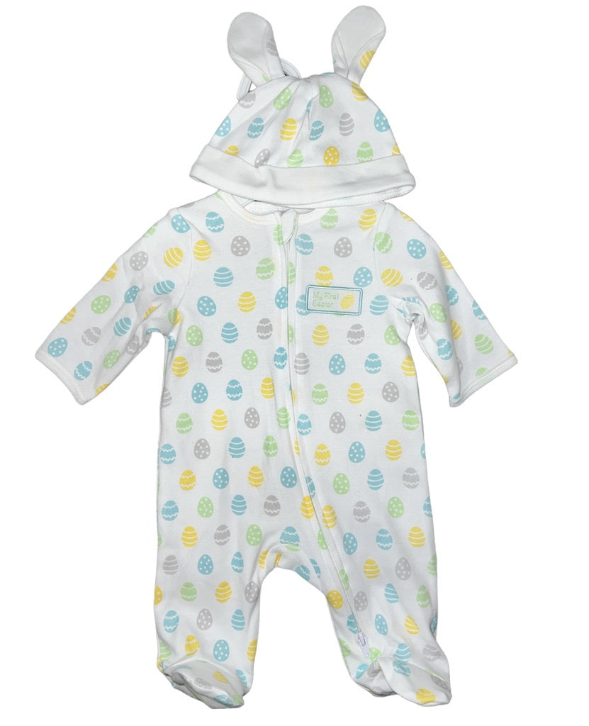 My First Easter Footie w/Easter Eggs & Hat