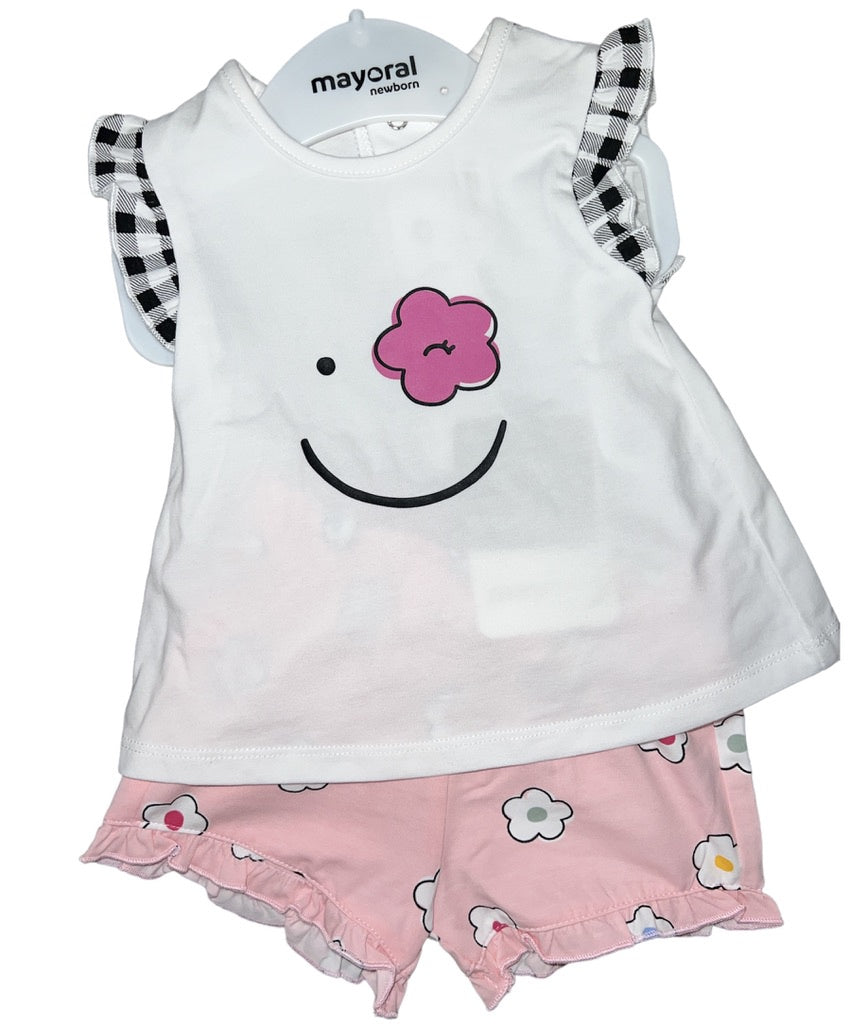 Smiley Flower Short Set