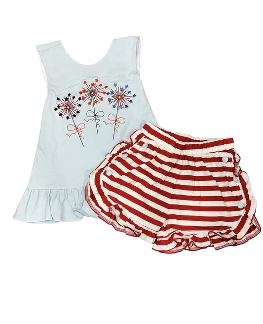 TS Fireworks Girls Short Set