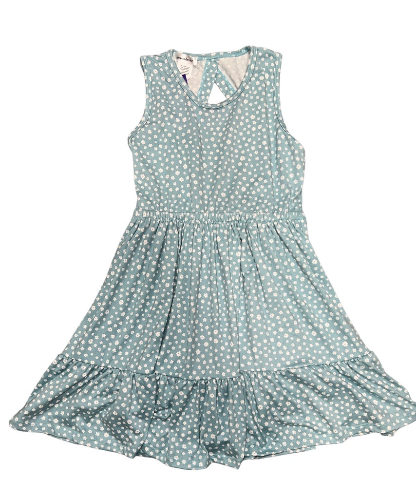 Kaylee Aqua Ivory Daisy Dot Dress