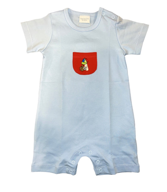 Squiggles Baseball Gear Pocket Romper