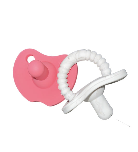 2 Pack Sili Soother- Pink/ Marble