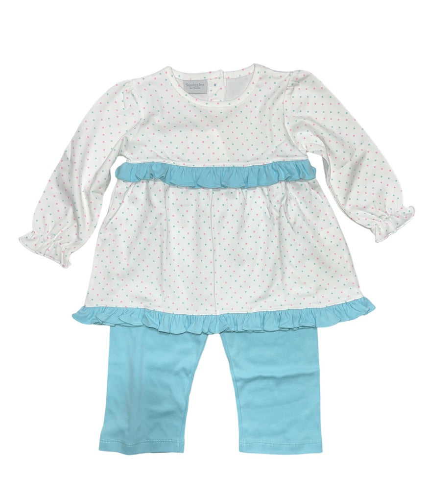 Squiggles Multi Dot Ruffle Pant Set