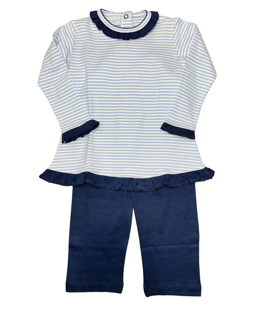 Squiggles Blue Stripe Set w/Navy Accents