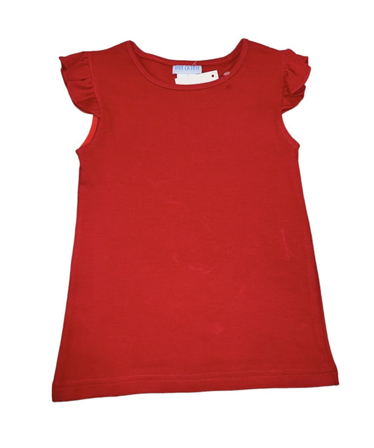 Red Knit Angel Sleeve Top