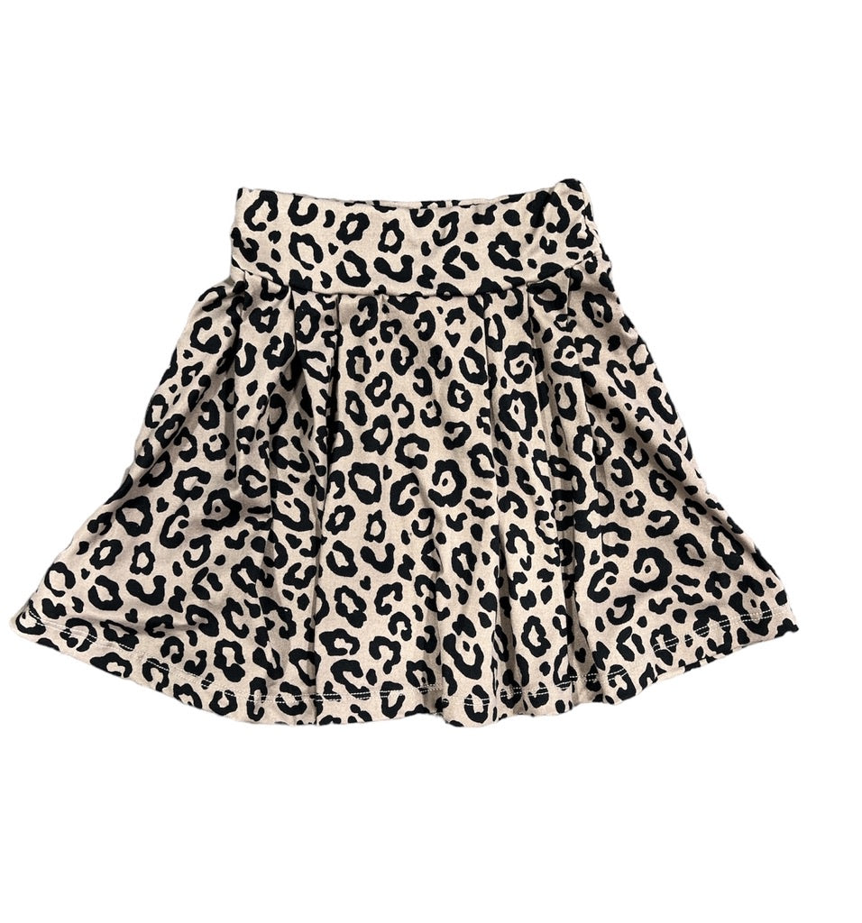 Gracie Taupe/Black Pleated Cheetah Skirt