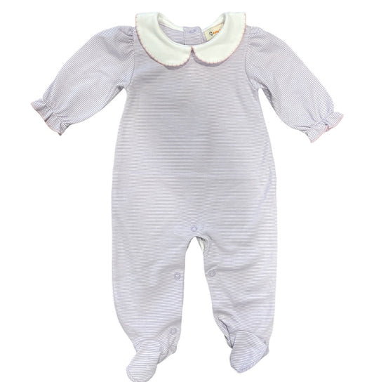 Purple Stripe Footie w/Collar