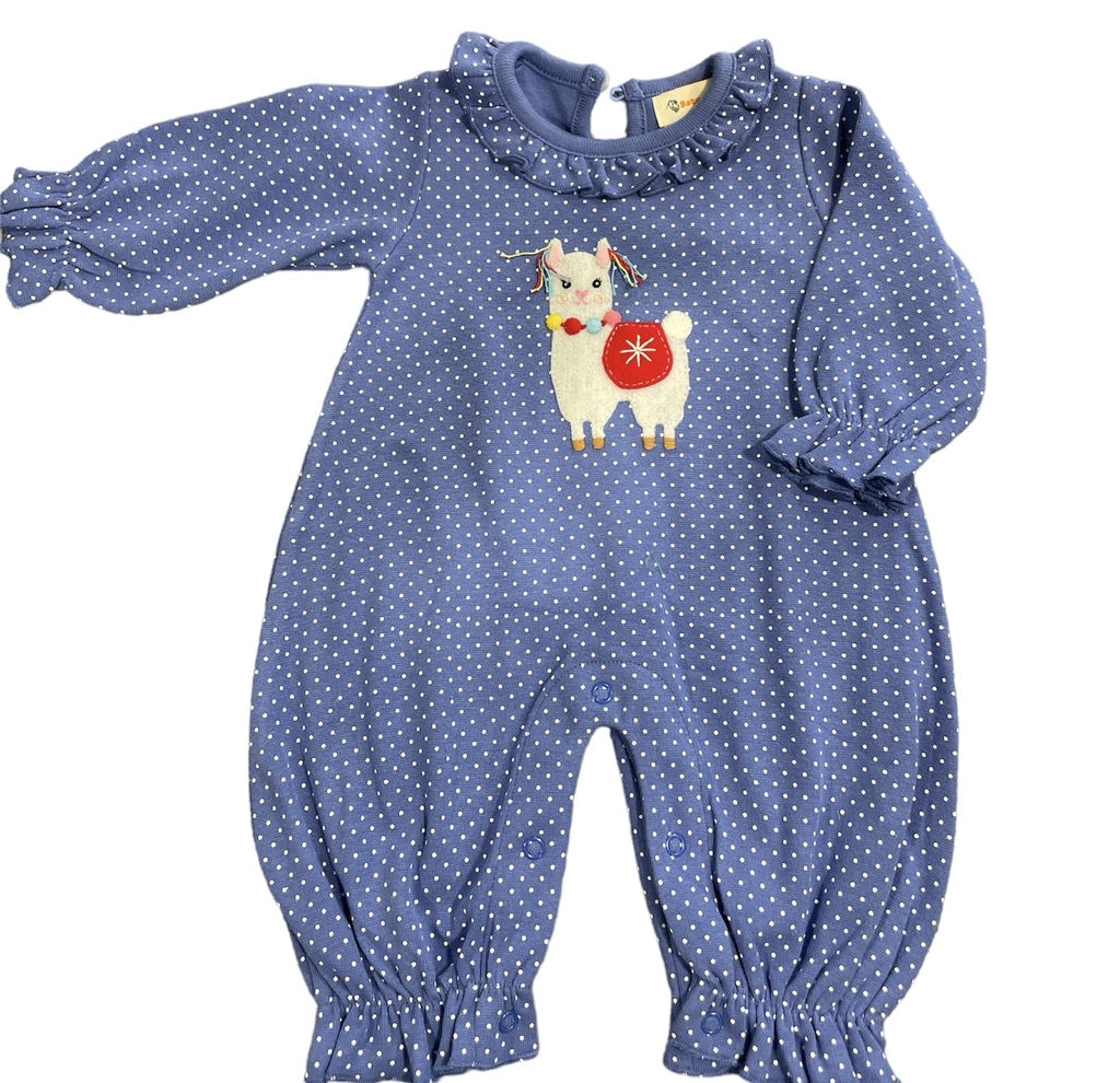 Festive Llama Dot Romper