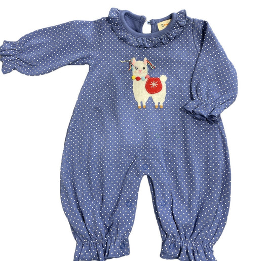 Festive Llama Dot Romper