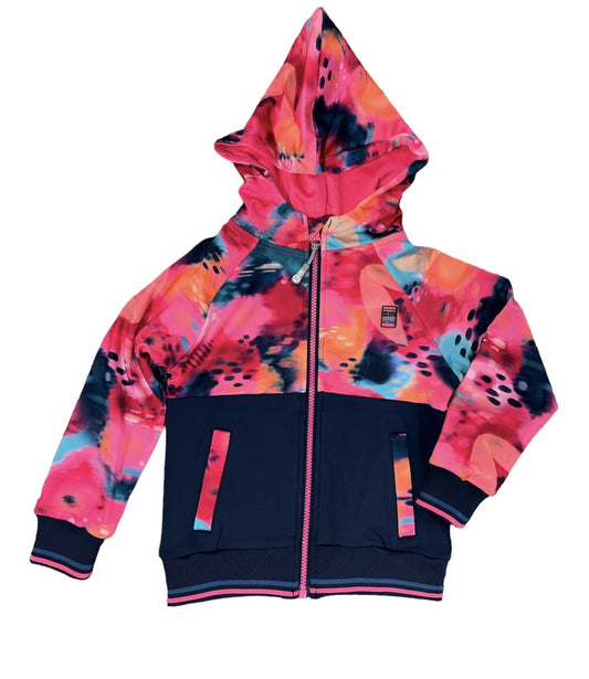 Girls Navy/Pink Athletic Zipper Jacket