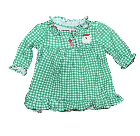 Be Mine Santa Green Gingham Gown