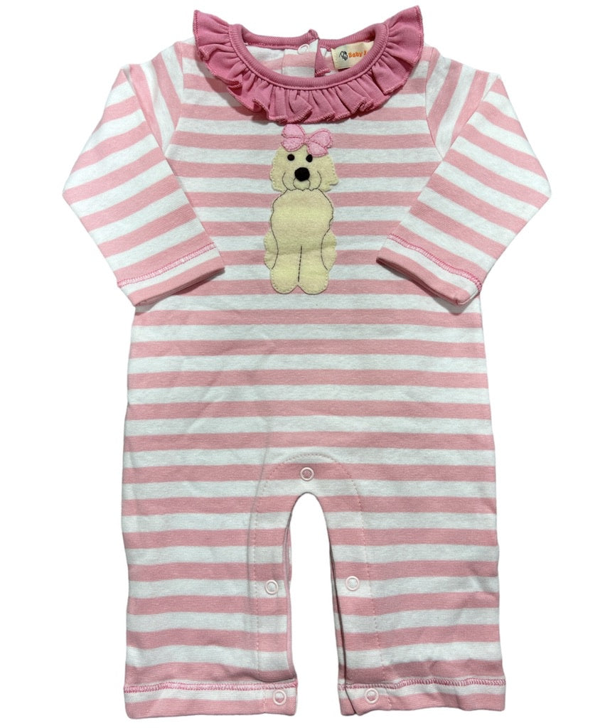 Golden Doodle w/Bow Stripe Romper