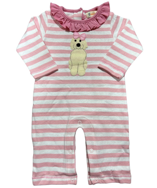 Golden Doodle w/Bow Stripe Romper