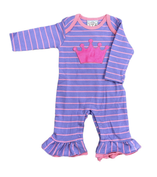 Crown Applique Girls Romper