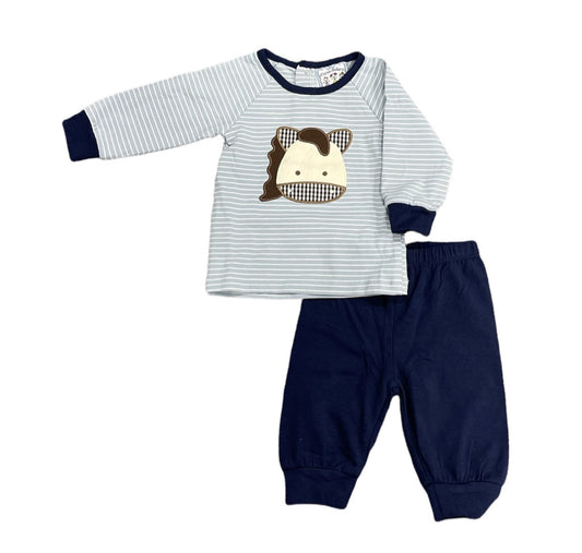 Horse Applique Boys 2pc Set