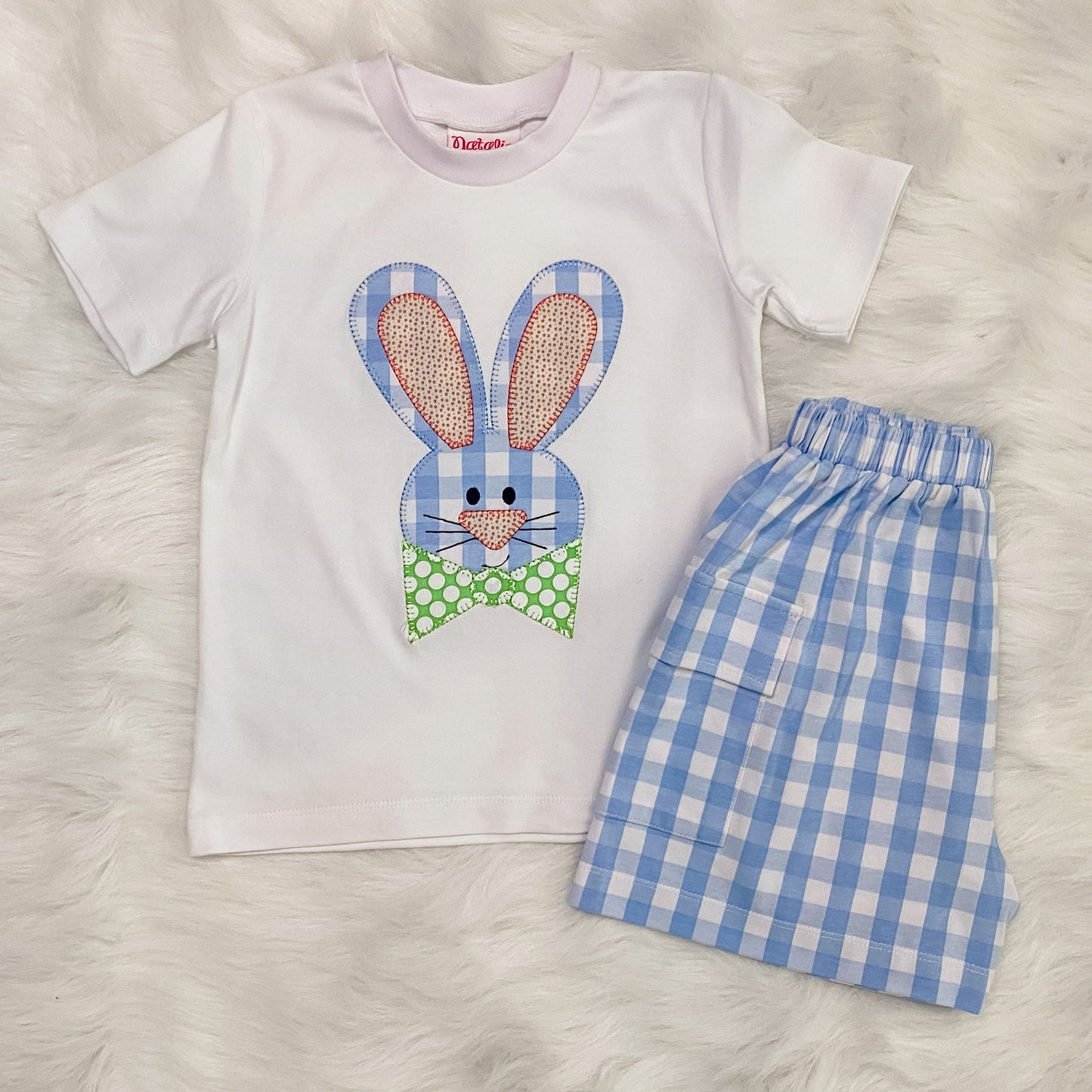 NG Blue Check Bunny Short Set