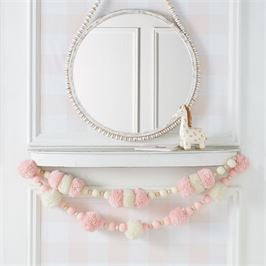 Ivory & Pink Pom Garland