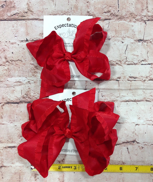 RED RUFFLED BOW