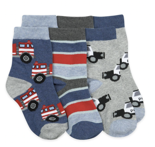 Rescue Vehicles Crew Socks 3 Pair Pack
