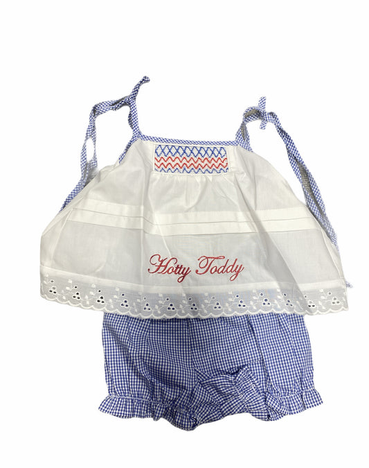 Ole Miss Smocked Geo Girls Bloomerset