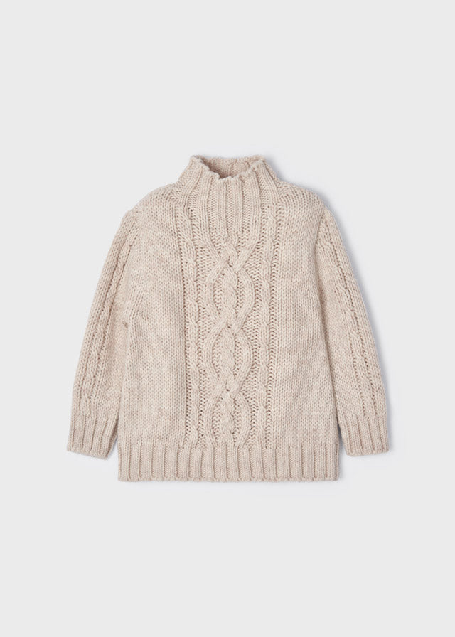 Oatmeal Braided Sweater